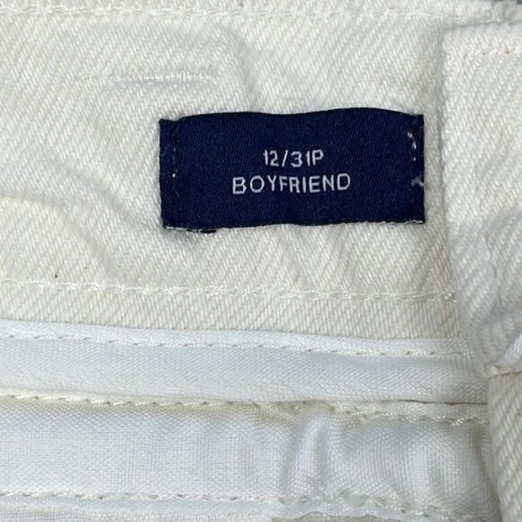 NWT Gap Boyfriend Draw Cord High Rise Distressed Jeans Paperbag Off White Sz 31P - Picture 11 of 15